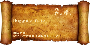 Hugyecz Aliz névjegykártya
